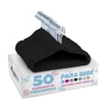 thumbnail image 1 of Ganchos de Terciopelo para Ropa de Bebe 50 Ganchos Plateado Giratorio 360 Grados BLACK Magma Life, 1 of 4