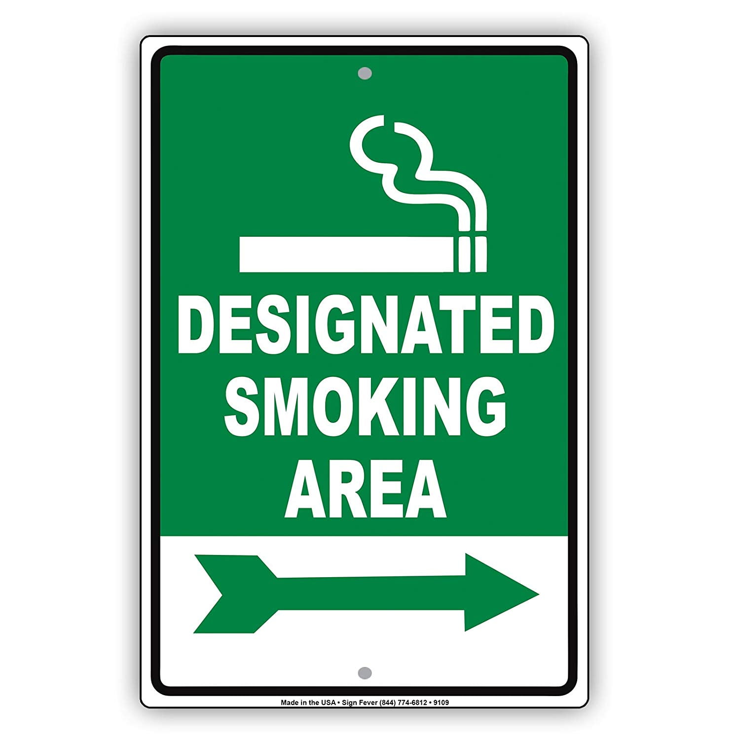 Designated Smoking Area Right Pointer Arrow Direction Way Smokers