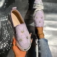 thumbnail image 2 of Miluxas Women's Flats Shoes Ballet Flats Fashion Round Toe Comfortable Sequined Flats Dressy Loafers for Women Purple 9(42), 2 of 9