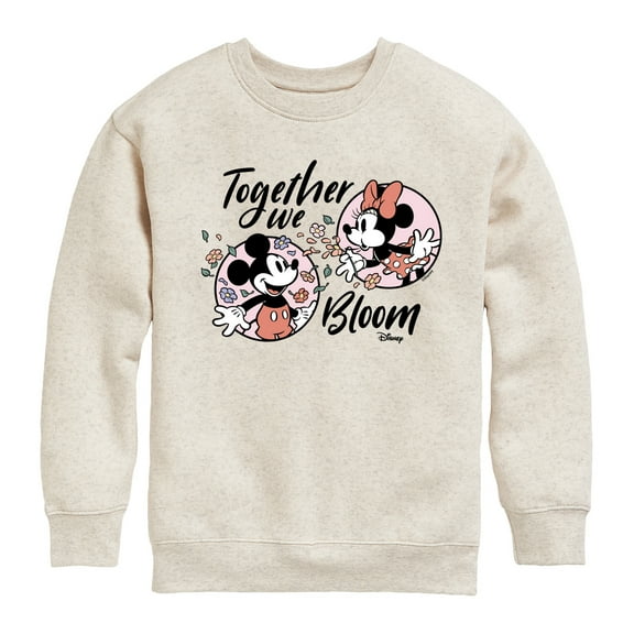 Disney - Mickey & Minnie - Together We Bloom - Youth Crewneck Fleece Sweatshirt