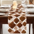 thumbnail image 3 of Table Runners 72 Inches Long Dress Scarves, Brown Geometric Moroccan Farmhouse Kitchen/Dining Table Runner, Coffee Tablerunners, Abstract Art Coffee Ombre Modern 14x72 Inch, 3 of 9