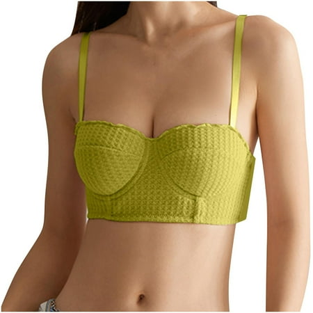 Gnurob Womens Push Up Bralette Sexy Beauty Back Smoothing Bra Seamless Wireless Brassiere with Support Adjustable Strap Bralettes No Underwire Underwear Clearance Saving Green X-Large