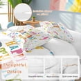 thumbnail image 3 of Happy Birthday Bedding 3 Piece Duvet Cover Set Full Size, Colorful Words Soft Microfiber Comforter Cover with Zipper Closure & Pillowcases, Wrinkle & FadeResistant Quilt Cover, 3 of 9