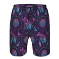 thumbnail image 3 of Logiee Purple Dreamcatcher1 Print Mens Swim Trunks Quick Dry Board Shorts,Breathable Hawaii Beach Shorts Swimwear Bathing Suits-3X-Large, 3 of 6