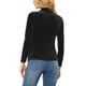 thumbnail image 3 of INSPIRAR CHIC Blusa de Mujer de Manga Larga Cuello Mock Turtleneck de Terciopelo Elástico 3XL Negra, 3 of 6