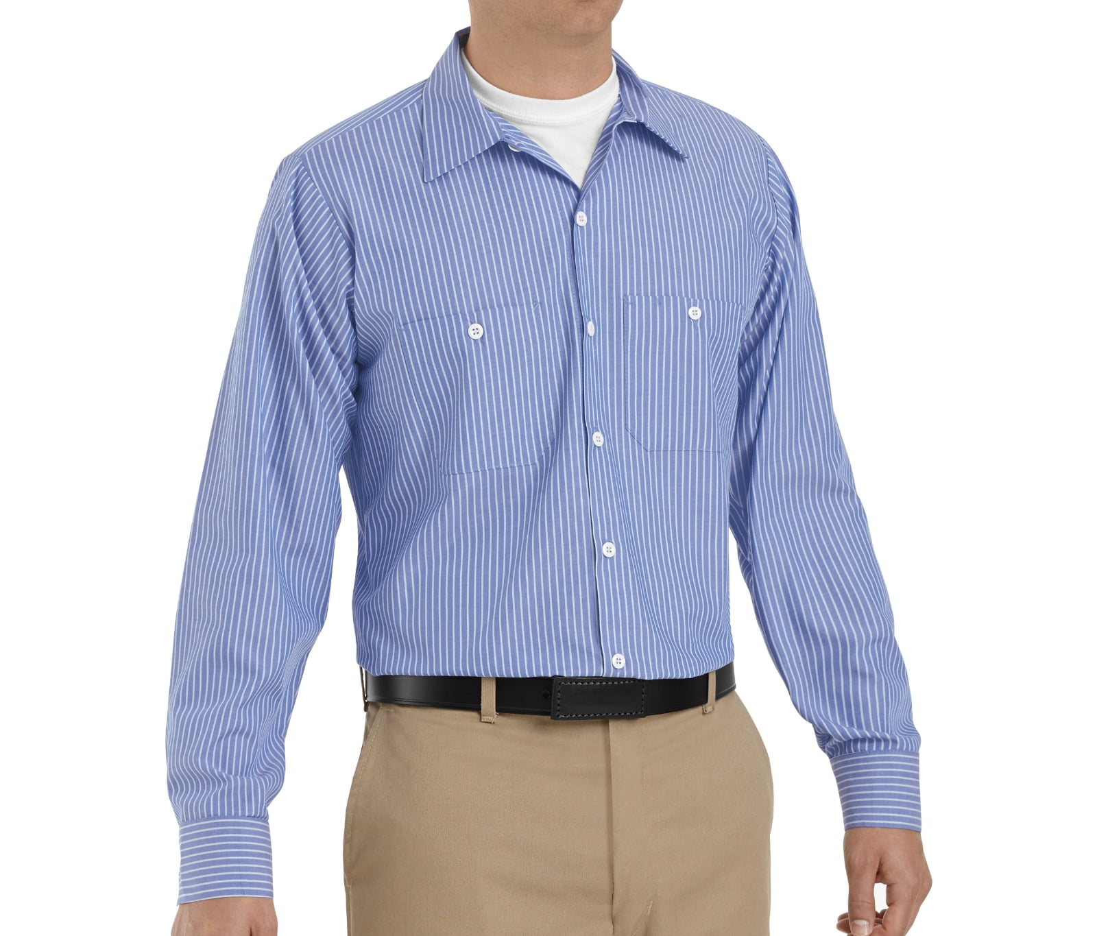 Red Kap - Red Kap Men's Long Sleeve Industrial Stripe Work Shirt
