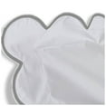 thumbnail image 4 of 400 Thread Count White Cotton Sateen Hotel Stitch Duvet Cover in Scalloped Embroidery Twin/TwinXL Light Grey Border, 4 of 6
