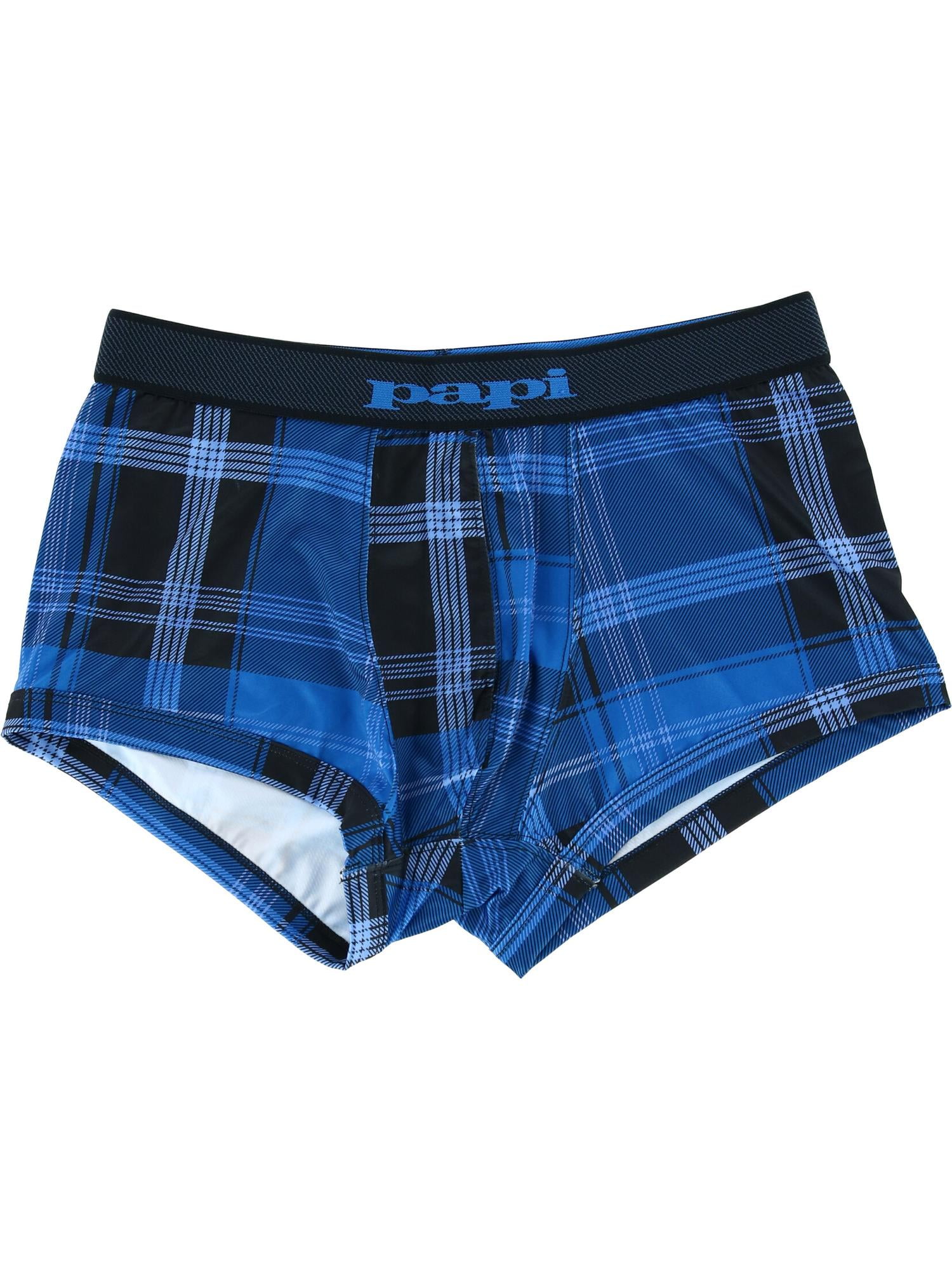 ToBeInStyle Men's Pack of 6 Button Fly Loose Fit Tartan Plaid Boxer Shorts  - Assorted - M