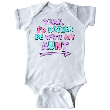 

Inktastic Yeah I d Rather be with My Aunt in Pink Blue and Purple Gift Baby Boy or Baby Girl Bodysuit