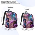 thumbnail image 2 of Disketp Beautiful Flower Blue Bird Mochila de Lona Estampada, Mochila Escolar de Viaje Ligera para Estudiantes y Portátil-Small, 2 of 5