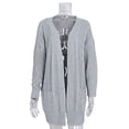 thumbnail image 6 of Cindysus Women Outwear Long Sleeve Coat Solid Color Cardigan Sweater Holiday Jacket Knitwear Gray L, 6 of 9