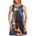 thumbnail image 1 of Balery Night Sky Bald Eagle Vestidos de verano para mujer con estampado: vestido holgado sin mangas, vestido playero informal y cómodo para días calurosos., 1 of 7