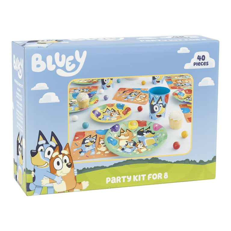 Bluey Multicolor Tableware Party Kit for 8 Guests, 1ct