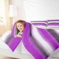 thumbnail image 3 of Homewish Purple Geometric Lines Twin Comforter Sets,Contemporary Art Bedding Set,Light Gray Reversible,2 Pieces,1 Comforter and 1 Pillowcase, 3 of 7