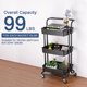 thumbnail image 3 of 3 Tiers Rolling Utility Cart Storage Mobile Basket Organizer Kitchen Trolley Wheeled Shelving Tool Yescom Modern, 3 of 10