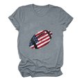 thumbnail image 5 of Dyegold Summer Tops for Women 2023 Trendy, Dressy Blouses for Women American Flag 4th July Graphic T-Shirts Round Neck Short Sleeve Basic Loose ​Tops Tee Tunic, 5 of 6