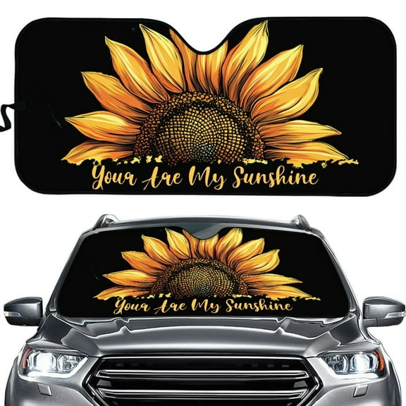 Yuyamidu Sunflower Car Windshield Sunshade Fashion Reflective Sun Visor for SUV Truck Van Lightweight Windshield Cover Sun Shade Automobile Accessories Keeps Out UV Rays