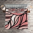 thumbnail image 2 of Ambesonne Coral Quilted Coverlet 3 Pcs, Ombre Abstract Pattern, King Size, Coral, 2 of 2