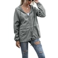 thumbnail image 1 of Women Waterproof Lightweight Raincoat Hooded Jacket Rain Jacket Outdoor Hooded Windbreaker Plus Size Solid Zipper Jackets, 1 of 8