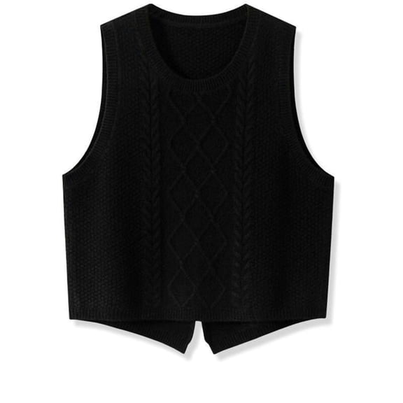 Unisex Argyle-Pattern Sleeveless Knit Vest - Versatile Layering Piece for Office & Everyday Wear