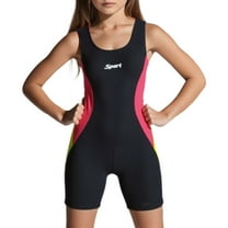 Kiijoy Girls Quick Dry One-Piece Swimsuit Athletic Swimwear Bathing Suit, Sizes 5-6