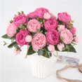 thumbnail image 4 of Flores artificiales, plantas, arreglos florales de seda, ramos de boda, decoraciones Rosa durazno, 4 of 9