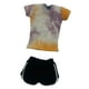 thumbnail image 5 of 1/6 camisa de manga corta informal con pantalones cortos de verano, tops de verano que corren pantalones cortos para figuras de mujer de 12 pulgadas naranja, 5 of 8