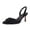 black, variant on Women Kitten Heel Pumps: Pointed-Toe, Open-Back Formal Shoes with Ankle Straps