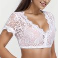 thumbnail image 6 of Tank Tops for Women,Elegant Underwire Lace Tube Top Blouse for Women Dirndl Style Festive Lingerie Vest,Camisole Tops for Women,White,4XL, 6 of 9