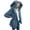 Blue, variant on Soft Hooded Cardigan Sweaters for Women Plus Size Open Front Hooded Draped Pockets Cardigan Coat