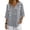 #03Gray, variant on Boho Floral V Neck T Shirts for Women Cotton Linen 3/4 Sleeve Summer Beach Casual Tops #03Gray L