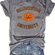 thumbnail image 1 of Camiseta Con Estampado De Calabaza Y Letras De Halloween, Camiseta Informal De Manga Corta Para Primavera Y Verano, Ropa De Mujer, 1 of 4