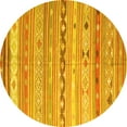 thumbnail image 1 of Ahgly Company Machine Washable Indoor Round Southwestern Yellow Country Area Rugs, 3' Round, 1 of 4