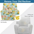 thumbnail image 4 of FOR U DESIGNS Orange Lemon Flower Pattern Recliner Chair Covers 4-Pieces Breathable Recliner Armchair Covers Reusable Recliner Sofa Slipcovers with Storage Pockets, 4 of 8