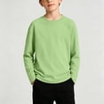 thumbnail image 2 of Kids Solid Color Round Neck Long Sleeve Top, Casual Pullover Base Shirt for Boys Girls 2-13 Years, 2 of 8