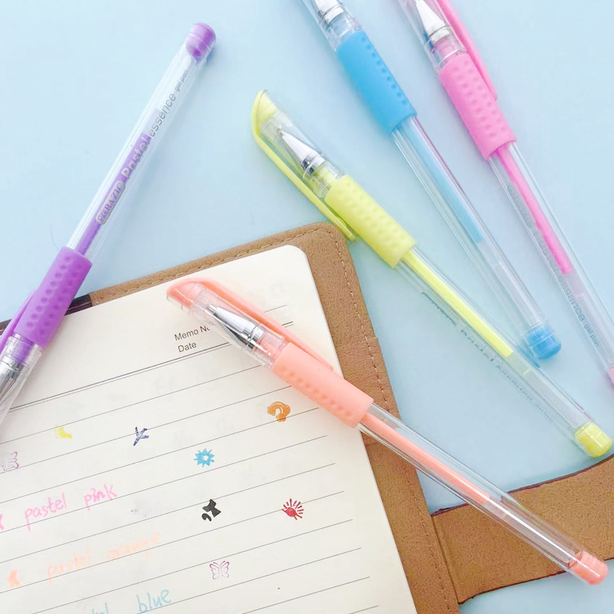 BAZIC Essence Gel Pen 0.8mm Pastel Color, Comfort Grip, (6/Pack), 1-Pack