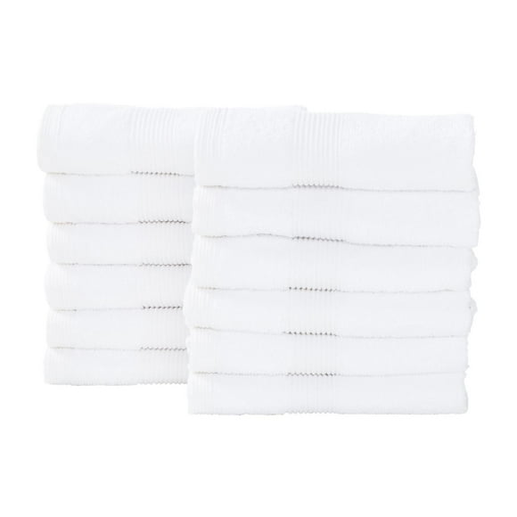 Fabstyles Premium Face Towels Set of 12, Soft and Absorbent Washcloth for Daily Use, 14 in x 14 in, Luxury Fingertip Towels Made Cotton