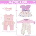 thumbnail image 6 of K.T. FANCY Baby Doll Clothes, 3 Set 18 inch Doll Girl Clothes and Accessories 4 Pcs Include Jumpsuits Skirt Headband (No Dolls), 6 of 9