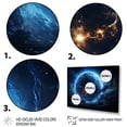 thumbnail image 3 of Designart "Cosmic Space Landscape White and Blue II" Astronomy & Space Framed Wall Art - Modern White Planets Hallway Framed Wall Art Decor, 3 of 6