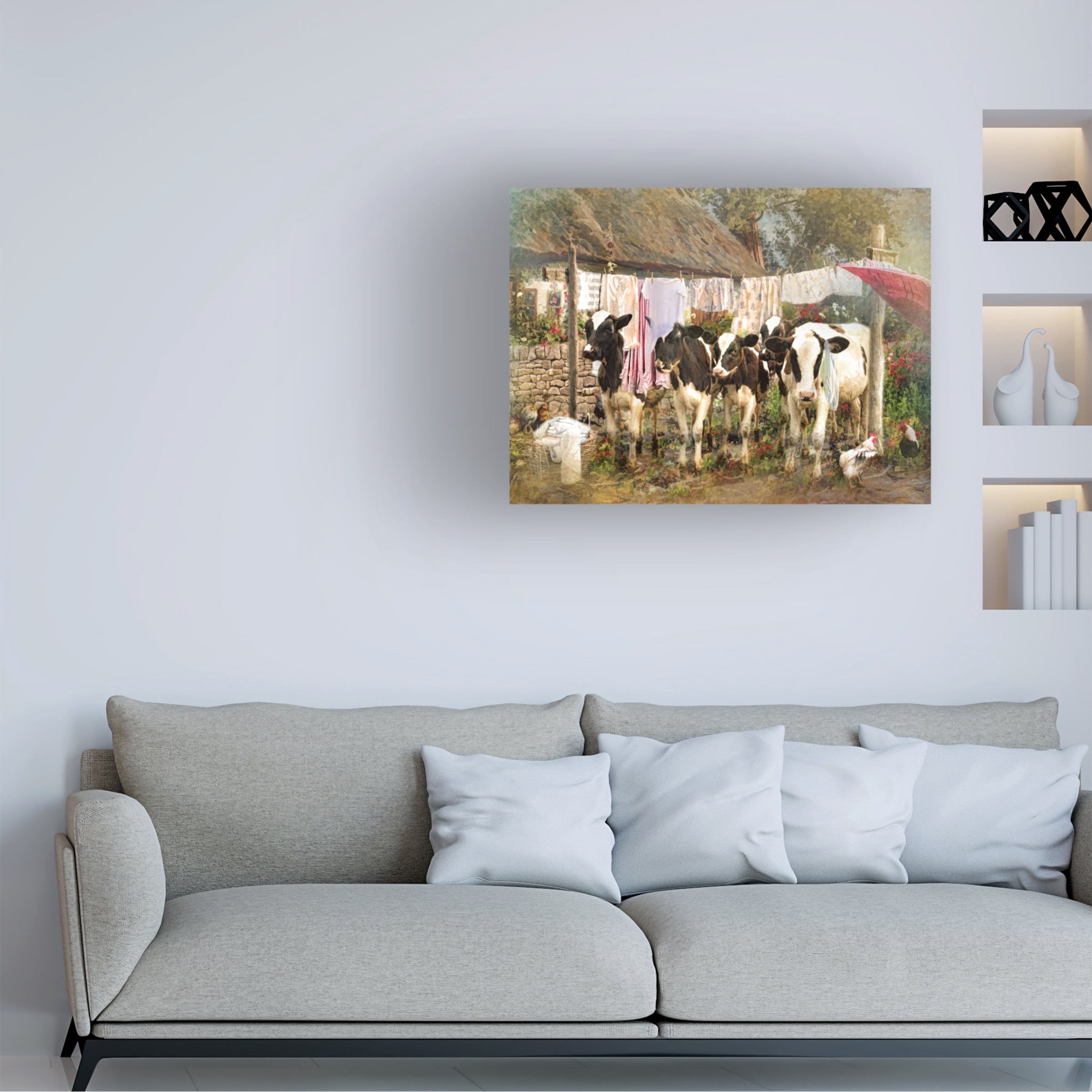 Canvas Wall Art - Trudi Simmonds 'Wash Day Chaos' Wall Art for Living Room, Bedroom, or Office Décor by Trademark Fine Art - 19 x 14 Inches