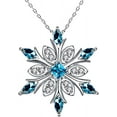 thumbnail image 6 of CFIOZYOS Women's 925 Sterling Silver Blue Crystals Snowflake Pendant Fashion Necklace Collarbone Chain, 6 of 8