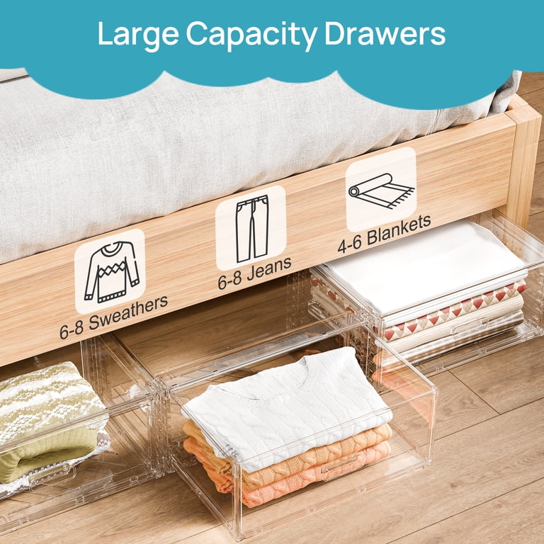 Sindcom 2 Pack 27QT Stackable Storage Drawers, Containers Sindcom 2 Pack 27QT Stackable Storage Drawers, Containers
