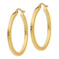 thumbnail image 2 of Real 14kt Yellow Gold 2mm Princess Square Tube Hoop Earrings; for Adults and Teens; for Women and Men, 2 of 4
