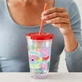thumbnail image 3 of CafePress - Peppa Pig: Splish Splash - 16 Ounce Classic Clear Insulated Double Wall Tumbler Cup with Lid Straw , Reusable, 3 of 5