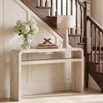 thumbnail image 3 of Dayalane 51" Long Console Table with Lower Shelf, 30" Tall Entryway Table for Hallway, Rustic Burl Wood or Travertine Style Sofa Table Behind Couch, Foyer, Cabin, Travertine Beige, 3 of 12