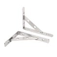 thumbnail image 4 of Paquete de 4 soportes para estantes resistentes, triángulo de trípode de 6 pulgadas para estantes flotantes de bricolaje Zulema Soportes de pared de acero inoxidable, 4 of 8