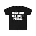 thumbnail image 1 of Real Men Use Three Pedals Unisex T-shirt S-3XL Gear Head Stick Shift Cars, 1 of 2