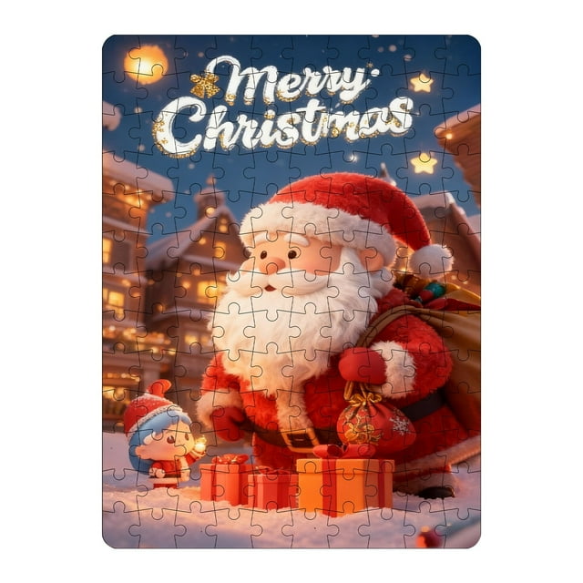 TIELUTT Santa Educational Puzzle for Kids Interactive Learning Game with Challenging for Childrens Development And Holiday Activity Phonograph 320 Guitarists Fireflies