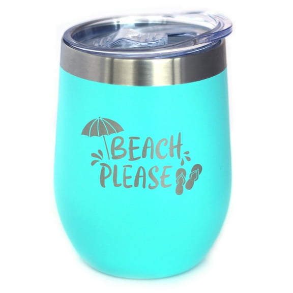 Bevvee Insulated Wine Tumbler 12 oz Beach Please Beach Lover Gifts Tumblers