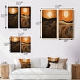 thumbnail image 4 of Designart "Retro Mountain Meadows Golden Sunset III" Meadow Framed Wall Art Set Of 2 - Traditional Orange Framed Wall Art Set Of 2, 4 of 6